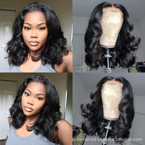 Body Wave Lace Front Wigs Human Hair 13X4Pre Plucked With Baby Hair Transparent lace Human Hair Wigs100% Unprocessed Brazilian H